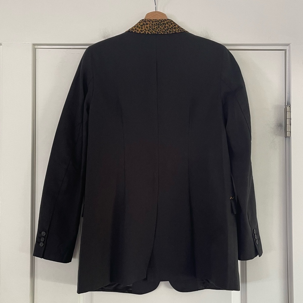 Current/Elliot Calla Blazer with Leopard Print Trim - 2 - Picture 7 of 7